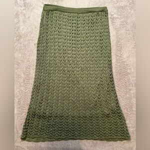 Agnes B olive green crochet skirt